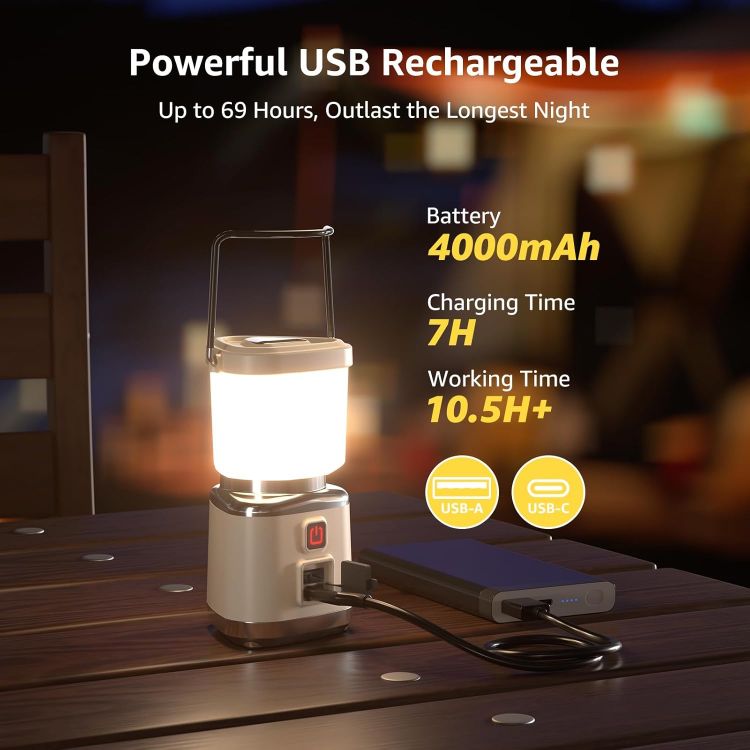 Picture of Rechargeable Camping Lantern 4000mAh Waterproof LED Lamp