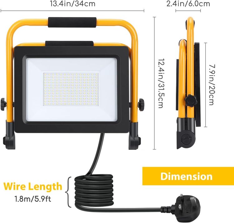 Picture of Portable 100W LED Floodlight 8800LM Job Site Work Light