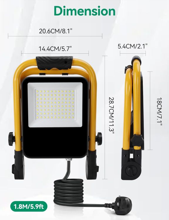Picture of 50W LED Work Light 4500LM IP65 Folding Floodlight 240V