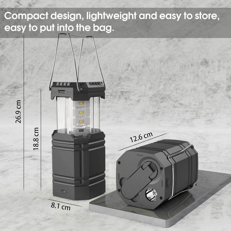 Picture of Rechargeable Camping Lantern Solar Hand Crank USB Tent Light