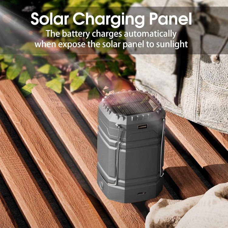 Picture of Rechargeable Camping Lantern Solar Hand Crank USB Tent Light