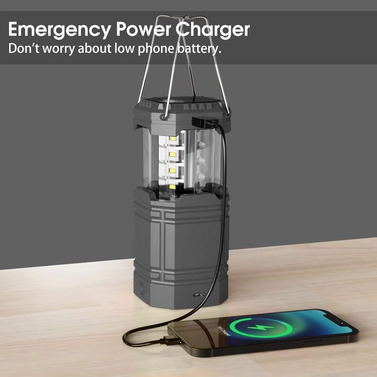 Picture of Rechargeable Camping Lantern Solar Hand Crank USB Tent Light