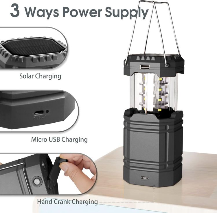 Picture of Rechargeable Camping Lantern Solar Hand Crank USB Tent Light