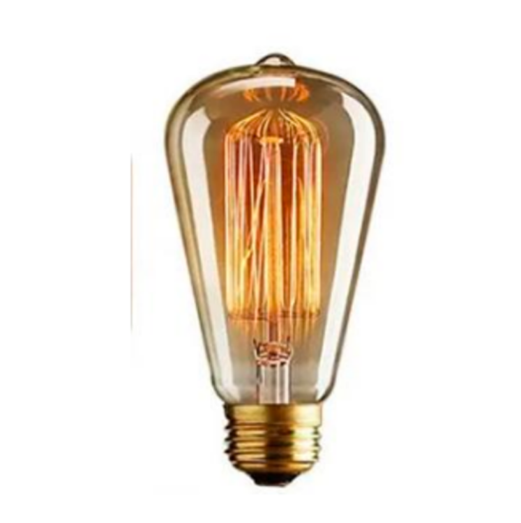 Picture of ST64 E27 Amber Glass Decorative Light Bulb 40W 220V Vintage Style
