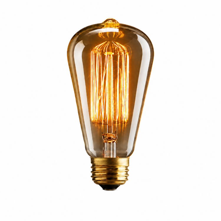 Picture of ST64 E27 Amber Glass Decorative Light Bulb 40W 220V Vintage Style