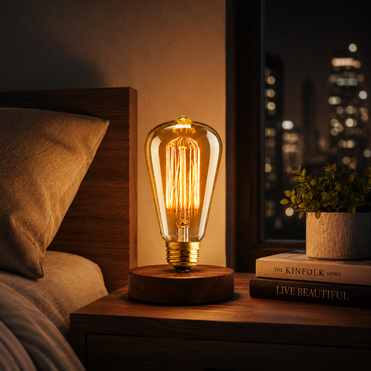 Picture of ST64 E27 Amber Glass Decorative Light Bulb 40W 220V Vintage Style