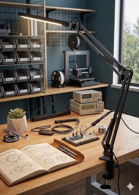 Picture of LED Desk Lamp with Bulb Adjustable Table Lamp for Home Office Study Reading