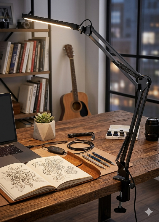 Picture of LED Desk Lamp with Bulb Adjustable Table Lamp for Home Office Study Reading