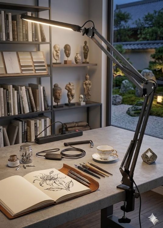 Picture of LED Desk Lamp with Bulb Adjustable Table Lamp for Home Office Study Reading