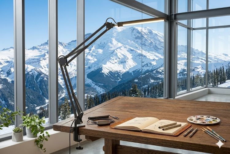 Picture of LED Desk Lamp with Bulb Adjustable Table Lamp for Home Office Study Reading