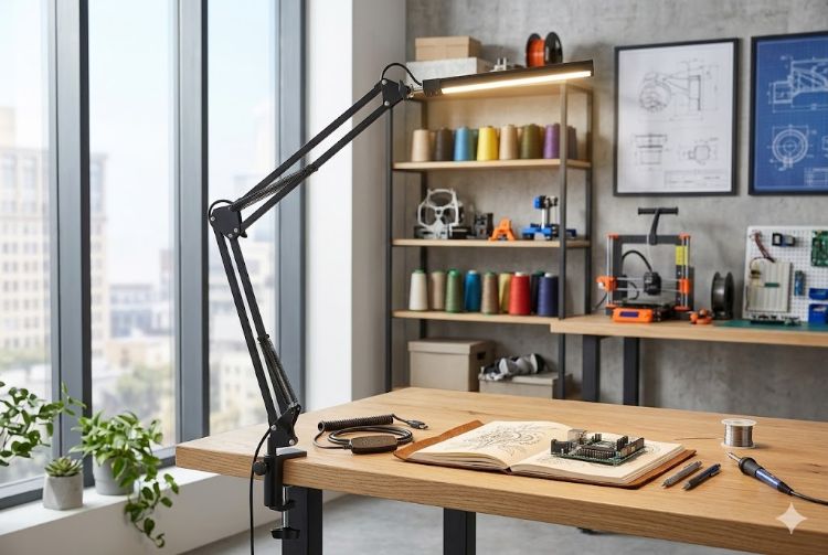 Picture of LED Desk Lamp with Bulb Adjustable Table Lamp for Home Office Study Reading