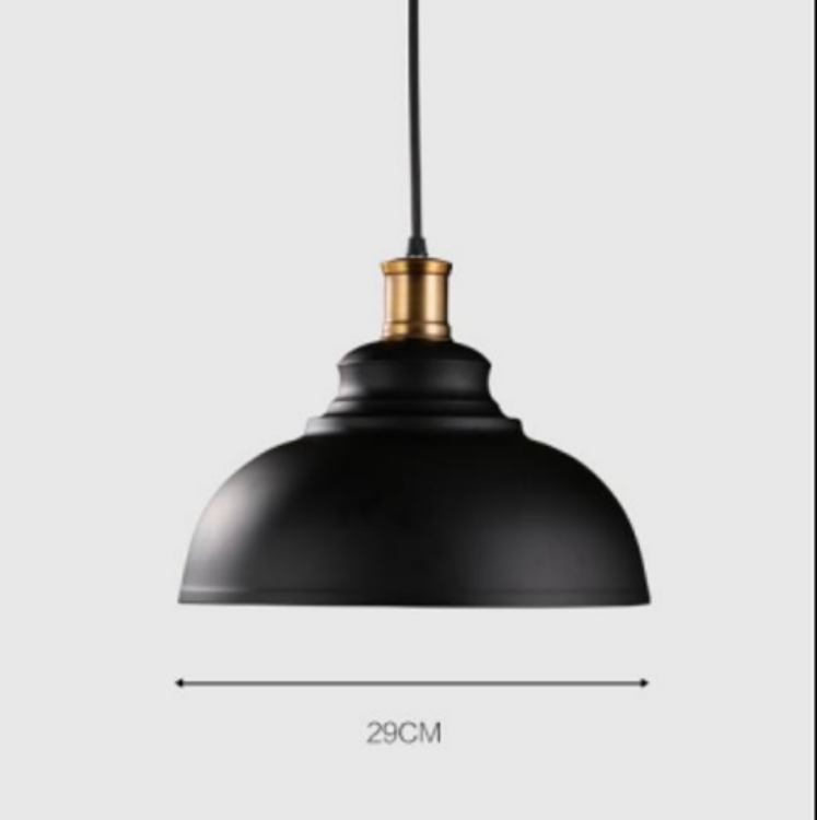 Picture of Black Iron Pendant Light 29cm – E27 Industrial Ceiling Lamp Fixture