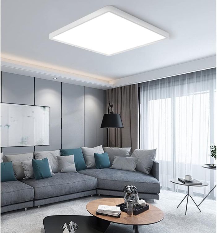 Picture of 18W Ultra-Slim Square LED Ceiling Light – 6500K Cool Daylight White, Waterproof (IP44),  Flush Mount Ceiling Light For Bathroom, Kitchen, Living Room & Hallway 
