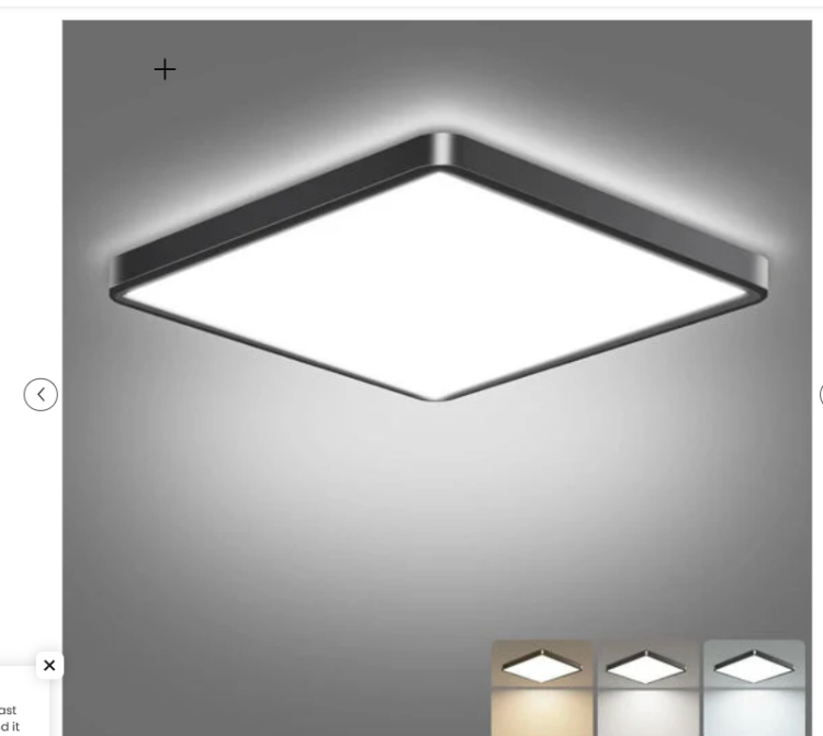 Picture of 28W Black LED Ceiling Light – 3 Colour CCT (3000K/4500K/6000K) Ultra Slim Flush Mount Panel Light