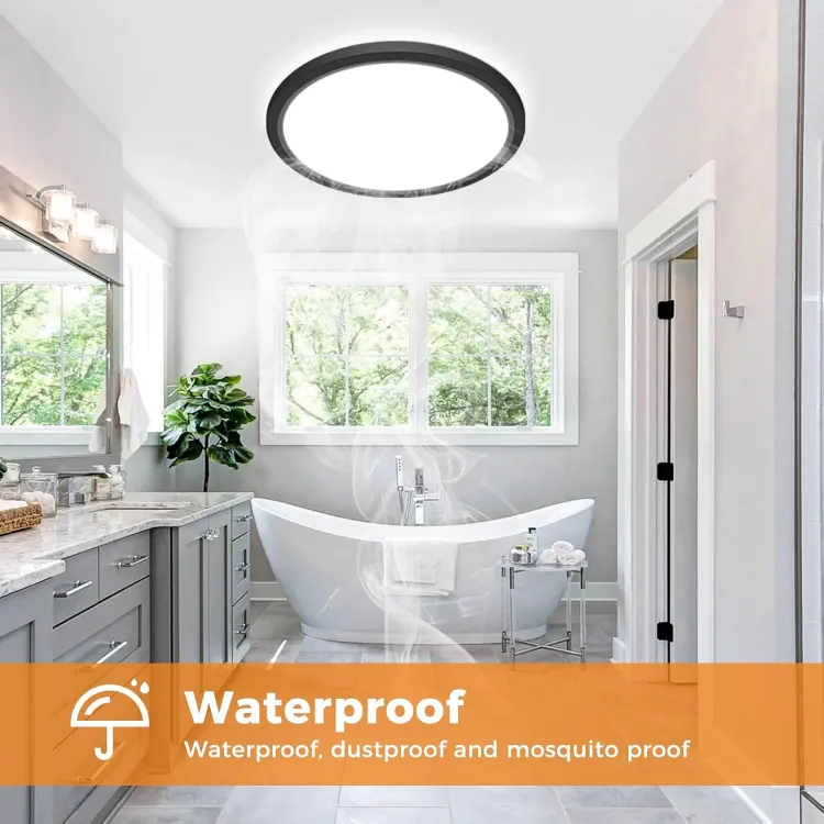 Picture of 24W 3 Colour LED Ceiling Light 9 Inch Round Flat Panel Light 3000K–6000K Adjustable White Flush Mount Ceiling Light IP54 Waterproof