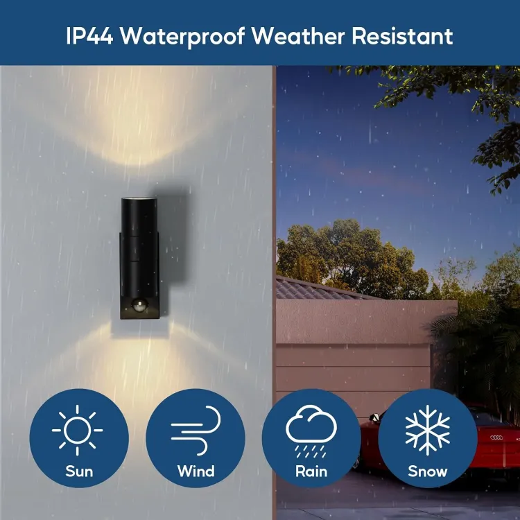 Picture of PIR Motion  Sensor Stainless Steel Up/Down Outdoor Security Wall Light – IP44 Rated