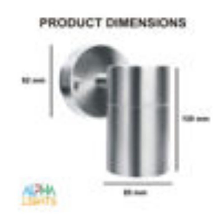 Picture of Modern Stainless Steel Outdoor Wall Light GU10 Downlight IP44 for Garden, Patio & Entrance