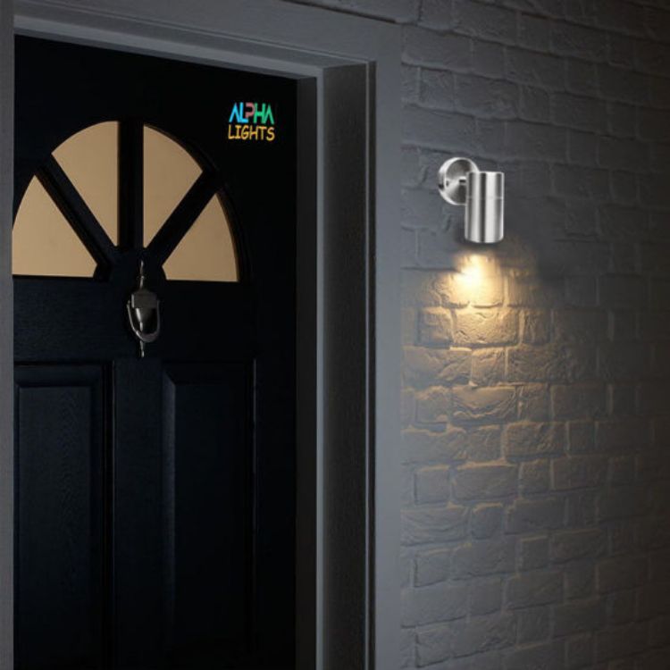 Picture of Modern Stainless Steel Outdoor Wall Light GU10 Downlight IP44 for Garden, Patio & Entrance