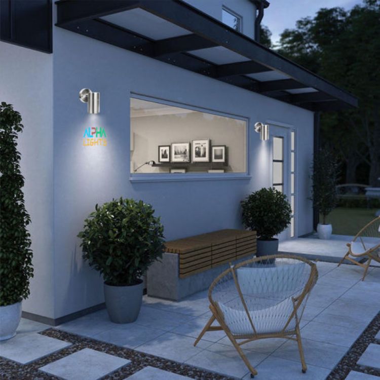 Picture of Modern Stainless Steel Outdoor Wall Light GU10 Downlight IP44 for Garden, Patio & Entrance