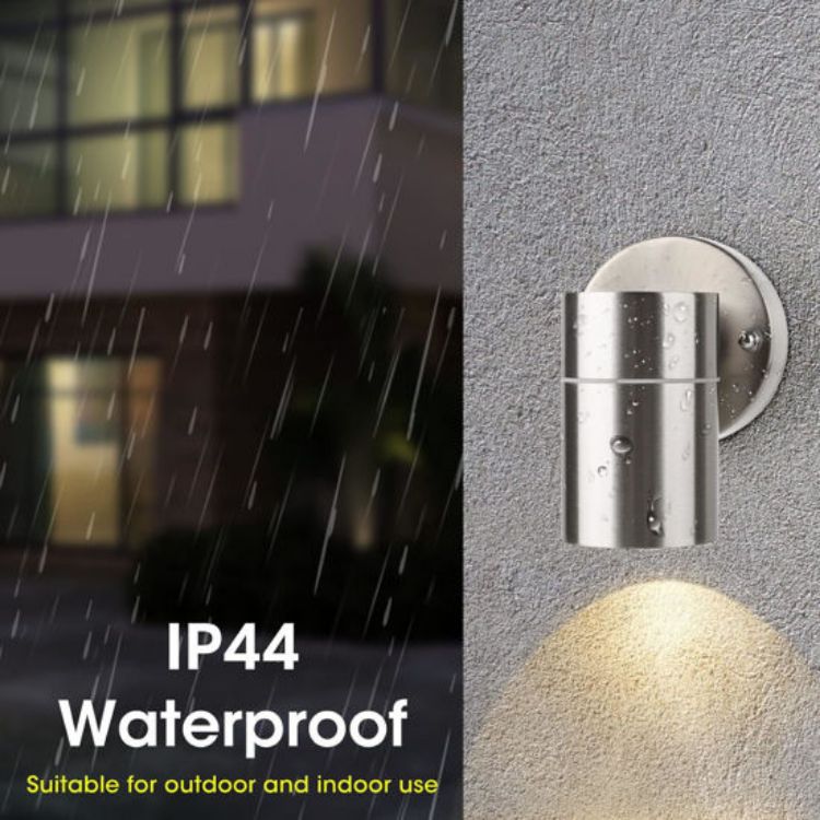 Picture of Modern Stainless Steel Outdoor Wall Light GU10 Downlight IP44 for Garden, Patio & Entrance