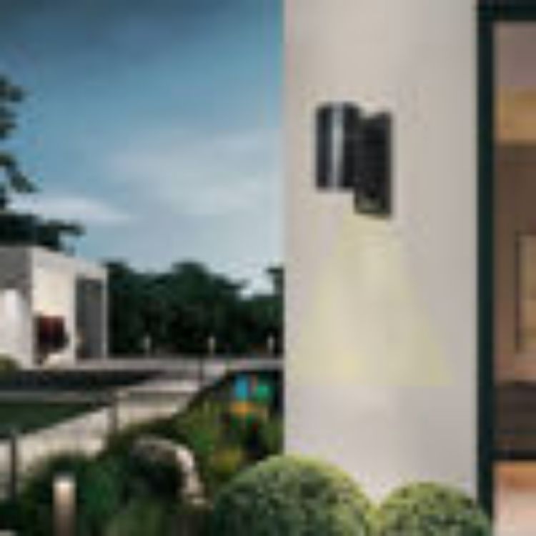 Picture of PIR Motion Sensor GU10 Down Outdoor Wall Light IP44 Stainless Steel Security Light – Silver & Black – With Bulb or Without Bulb