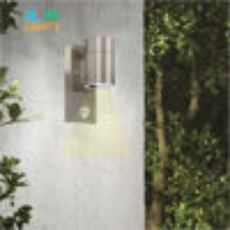 Picture of PIR Motion Sensor GU10 Down Outdoor Wall Light IP44 Stainless Steel Security Light – Silver & Black – With Bulb or Without Bulb