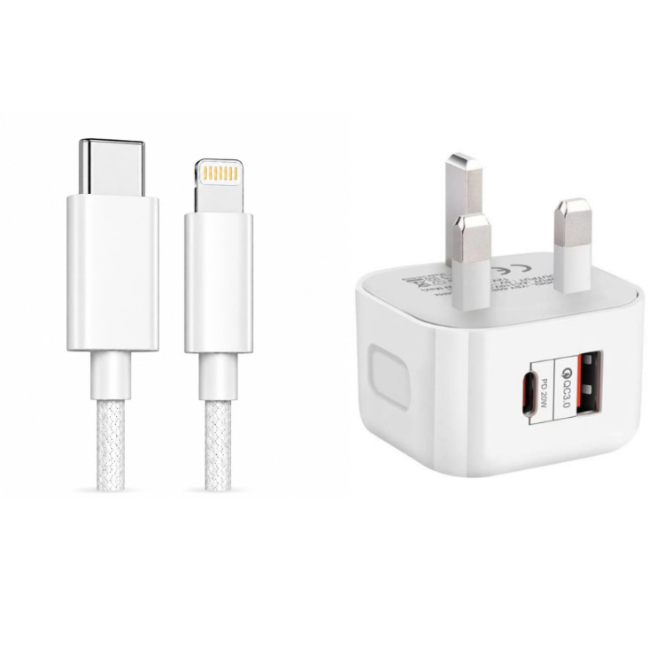 Picture of VEN-DENS USB C To Lightning Cable MFi Certified [1M] for iPhone 14 13 12 11 XS XR X Pro Max Mini 8 7 6S 6 Plus 5S SE iPad iPod AirPods 3FT Carplay Fast Charger Nylon Braided Cable (WHITE)