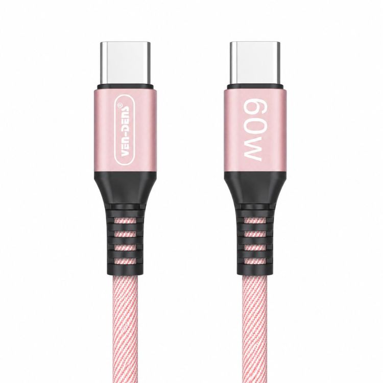 Picture of VEN-DENS USB C to USB C Charger Cable for iPhone 17e/17/Air/17 Pro/17 Pro Max/16e/16/16 Plus/16 Pro/16 Pro Max 60w Super Fast Charge Nylon Braided Type C Data Cable Lead For iPhone 16/15(Silver)