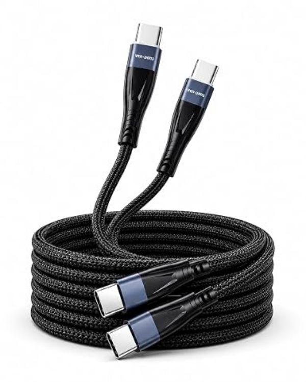 Picture of For Samsung Galaxy S26/S25/S24/S23/S22/S21 Ultra/Plus/Edge/FE Series 2 Pack Fast Charger Cable, USB C to USB C Cable 60W (1.5M) Type C PD Fast Charging Cable (WHITE)