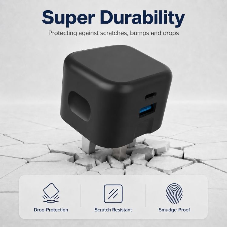 Picture of VEN-DENS For Honor 200 Lite Mini Charger Plug, USB + Type C Fast Charger 20W USB C Travel Fast Charging Adapter Dual Ports Charger (Black)