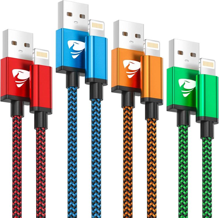 Picture of 2Pack 1M MFi Certified Lightning iPhone Cable - Fast Charging Braided USB Lead for iPhone 14 13 12 11 Pro Max XS XR X 8 7 6 Plus SE, iPad