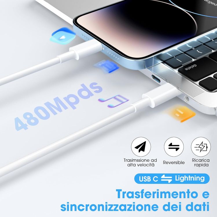 Picture of USB C to Lightning Cable 2Pack 1M MFi Certified, Fast Charging USB C iPhone Charger Cable Lead for Apple iPhone 14 13 12 11 Pro Max X XR XS 8 Plus, for iPad- Type C to Lightning Cable
