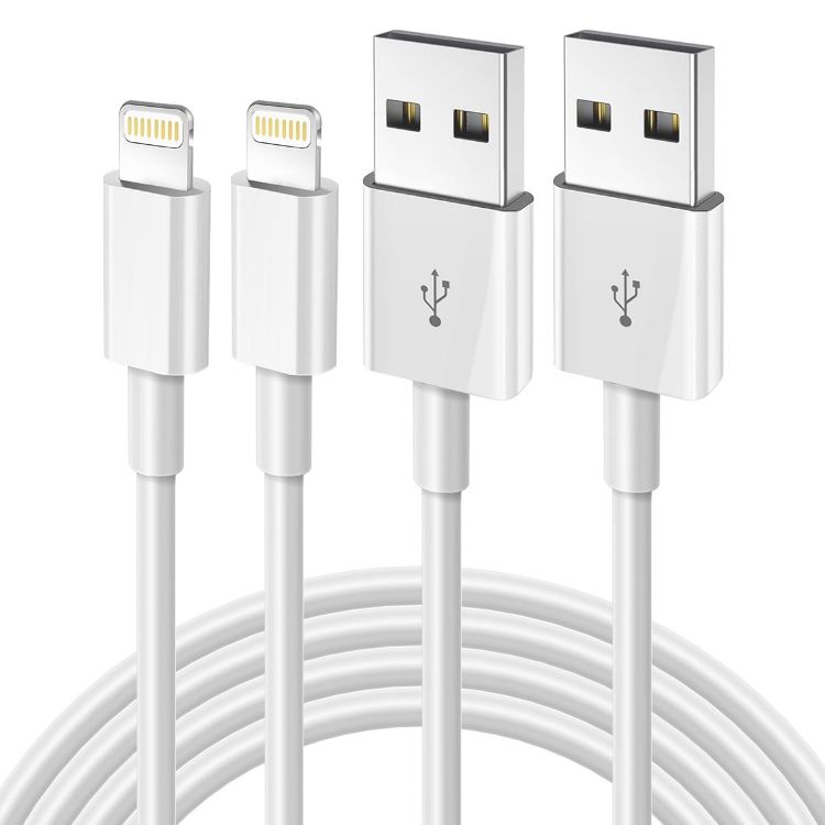 Picture of 2Pack iPhone Charger Cable 1M, [Apple MFi Certified] Lightning Cable Fast Charging iPhone Cable Lead Lightning to USB Cable for iPhone 14 13 12 11 Pro Max XS XR X 8 7 6 Plus 5s iPad
