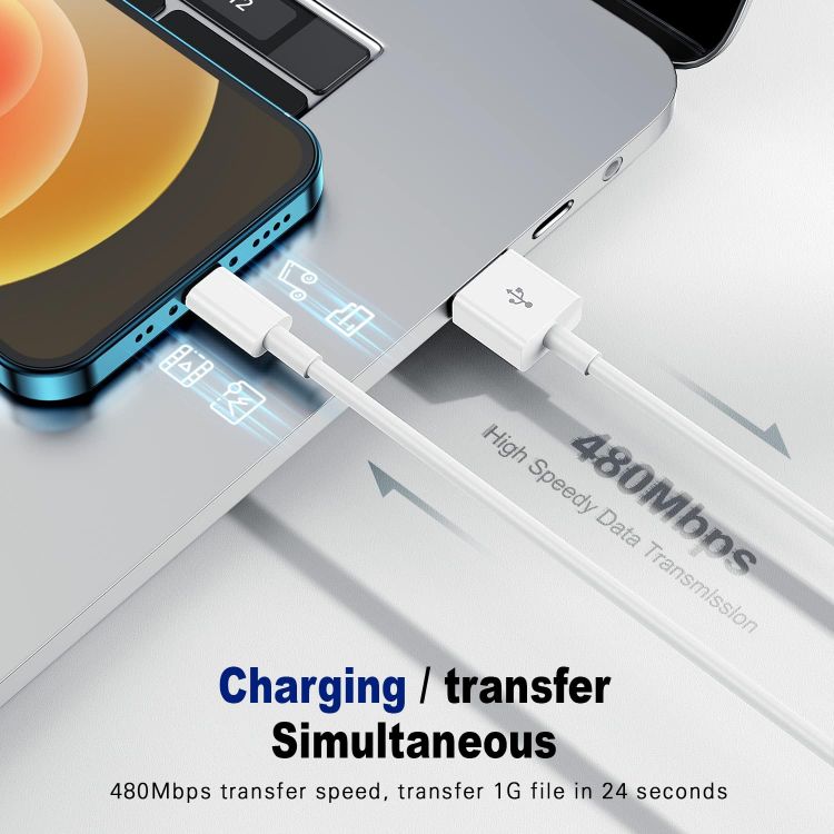 Picture of 2Pack iPhone Charger Cable 1M, [Apple MFi Certified] Lightning Cable Fast Charging iPhone Cable Lead Lightning to USB Cable for iPhone 14 13 12 11 Pro Max XS XR X 8 7 6 Plus 5s iPad