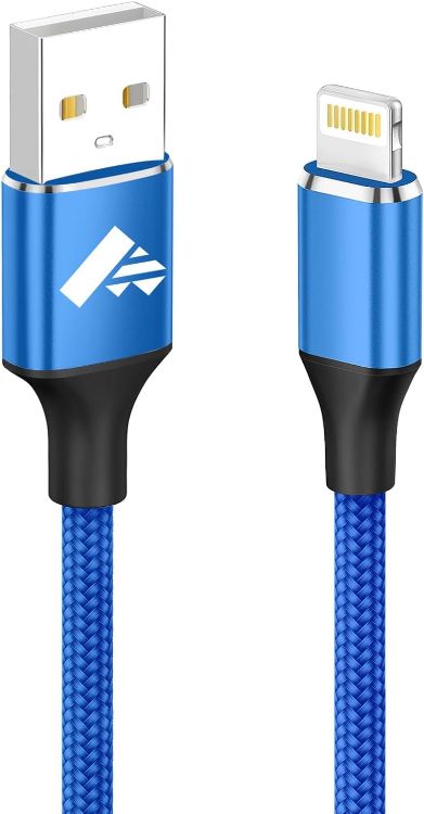 Picture of Aioneus iPhone Charger Cable 2M, iPhone Charging Cable MFi Certified Lightning Cable Fast Charging iphone Cable Lead Nylon Lightning to USB Cable for iPhone 14 13 12 11 Pro Max XS XR X 8 7 6 Plus 5 SE