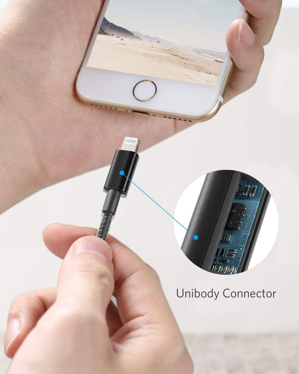 Picture of Anker iPhone Charger Cable, 6 ft/1.8m 331 Cable, Premium Nylon USB-A to Lightning Cable, for iPhone 14 Plus 14 14 Pro Max 13 13 Pro