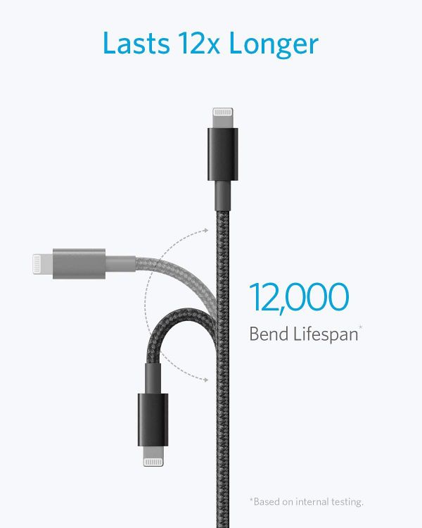 Picture of Anker iPhone Charger Cable, 6 ft/1.8m 331 Cable, Premium Nylon USB-A to Lightning Cable, for iPhone 14 Plus 14 14 Pro Max 13 13 Pro
