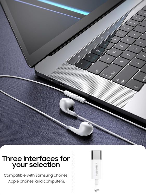 Picture of USB C Headphones for iPhone 17 16 15, iPad Pro USB C Earphones with Mic Volume Control USBC Wired Earbuds Type C Earphones for iPhone 17e 17Pro 17Pro Max 16e 16Pro 16Pro Max 16+ 15Pro 15Pro Max