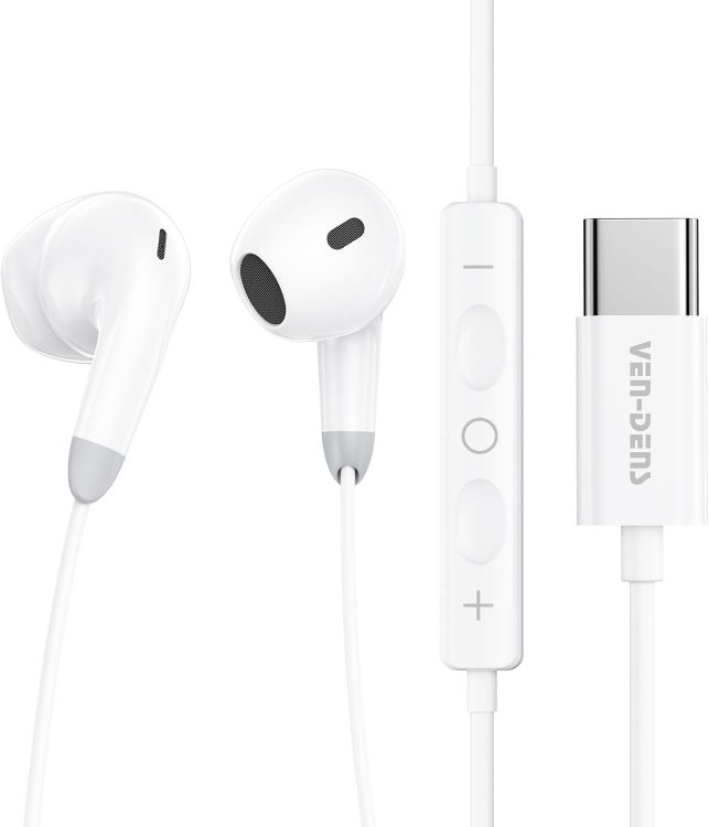 Picture of USB C Headphones for iPhone 17 16 15, iPad Pro USB C Earphones with Mic Volume Control USBC Wired Earbuds Type C Earphones for iPhone 17e 17Pro 17Pro Max 16e 16Pro 16Pro Max 16+ 15Pro 15Pro Max