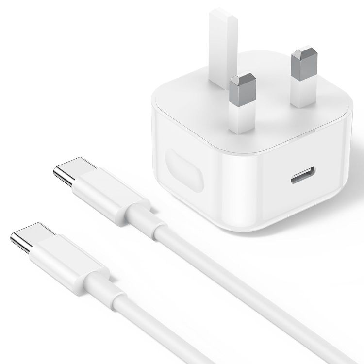 Picture of iPhone 17 16 Fast Charger, 2M Fast Charging Cable,iPad Fast Charger, USB C Charger Plug For iPhone 16/15 Pro/15 Plus/Pro Max (White, 1P-2M)