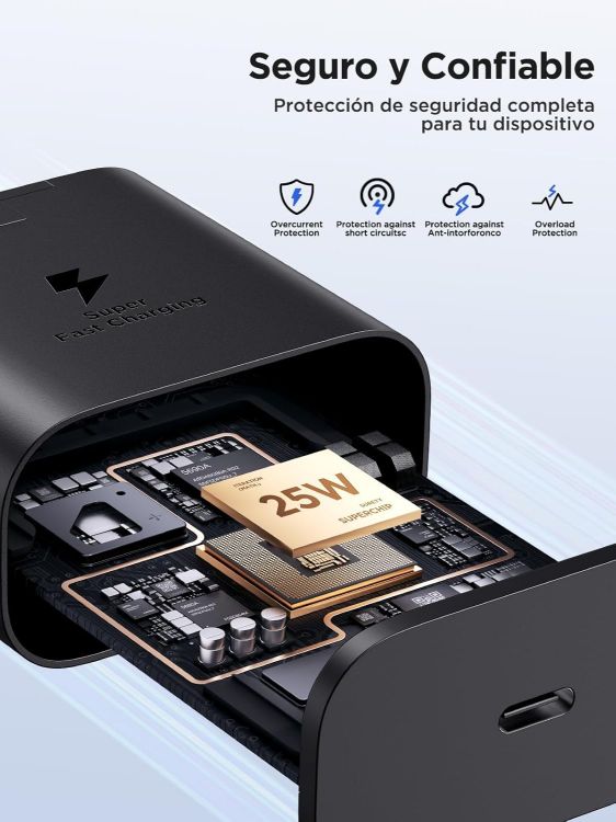 Picture of Samsung Charger, USB C Fast Charger Plug 25W with Type C to C Cable (2M) Sam sung Fast Charging Lead for Galaxy S25 Ultra/S24/S23/S22/S21/S20/A16/A15/A22/A23/A25/A26/A32/A33/A34/A35/A36/A52/A53