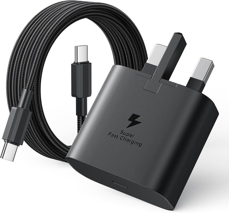 Picture of Samsung Charger, USB C Fast Charger Plug 25W with Type C to C Cable (2M) Sam sung Fast Charging Lead for Galaxy S25 Ultra/S24/S23/S22/S21/S20/A16/A15/A22/A23/A25/A26/A32/A33/A34/A35/A36/A52/A53