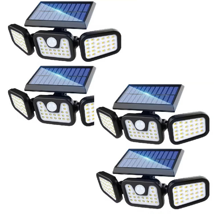 Picture of Outdoor Solar Lights, 74LED Ultra-Bright Motion Sensor Outdoor Lights, 3 Lighting Modes, 270° Wide-Angle Illumination, 3-Sided Solar Security Flood Lights, Ideal for Garages, Yards, and Patios
