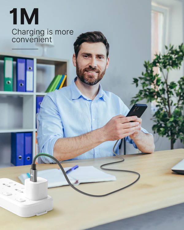 Picture of USB C to Lightning Cable 1M [Apple MFi Certified] iPhone Fast Charger Cable USB-C to Lightning Charging Cord for iPhone 13/11/12 PRO Max/12 Mini/11/11PRO/X/Max/XR/XS/8/8Plus/iPad, Grey