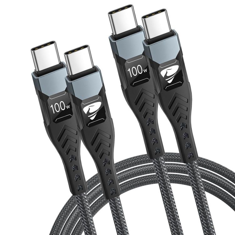 Picture of USB C to USB C, 100W 5A Fast Charging Cable [2Pack/2M] USB Type C Charger Fast Charge Lead Usbc to Usbc Cable for iPhone 15 16 17 Pro Max Plus iPad Pro MacBook Samsung Galaxy S23 S22 S24 S25 Ultra etc