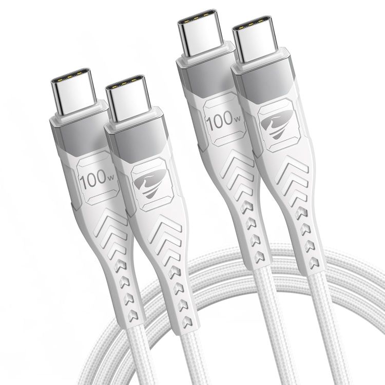 Picture of USB C to USB C, 100W 5A Fast Charging Cable [2Pack/2M] USB Type C Charger Fast Charge Lead Usbc to Usbc Cable for iPhone 15 16 17 Pro Max Plus iPad Pro MacBook Samsung Galaxy S23 S22 S24 S25 Ultra etc