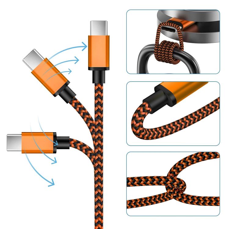 Picture of USB C Charger Cable 3A Fast Charging 1M 3Pack, Braided Type C Cable for Samsung Galaxy S22 S21 S20 S10 S9 A21s A12 A13 A22 A32 A33 A41 A40 A51 A52 A53 A70 A03, Huawei P40 P30 P20, Sony, Xiaomi, Oppo