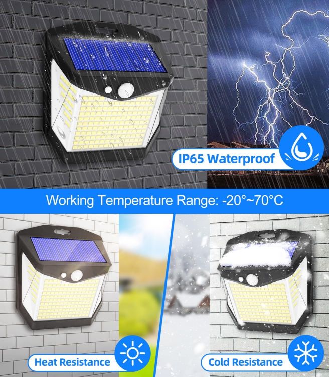 Picture of Solar Security Lights Outdoor Garden - 248 LED Solar Powered Outside Light 3 Modes Motion Sensor and 270°Wide Angle IP65 Waterproof Solar Power Wall Lighting For Fence Flood Door Garage Yard 2Pack [Energy Class A+++]