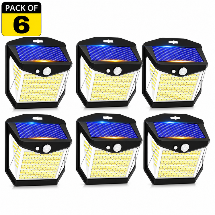 Picture of Solar Security Lights Outdoor Garden - 248 LED Solar Powered Outside Light 3 Modes Motion Sensor and 270°Wide Angle IP65 Waterproof Solar Power Wall Lighting For Fence Flood Door Garage Yard 2Pack [Energy Class A+++]