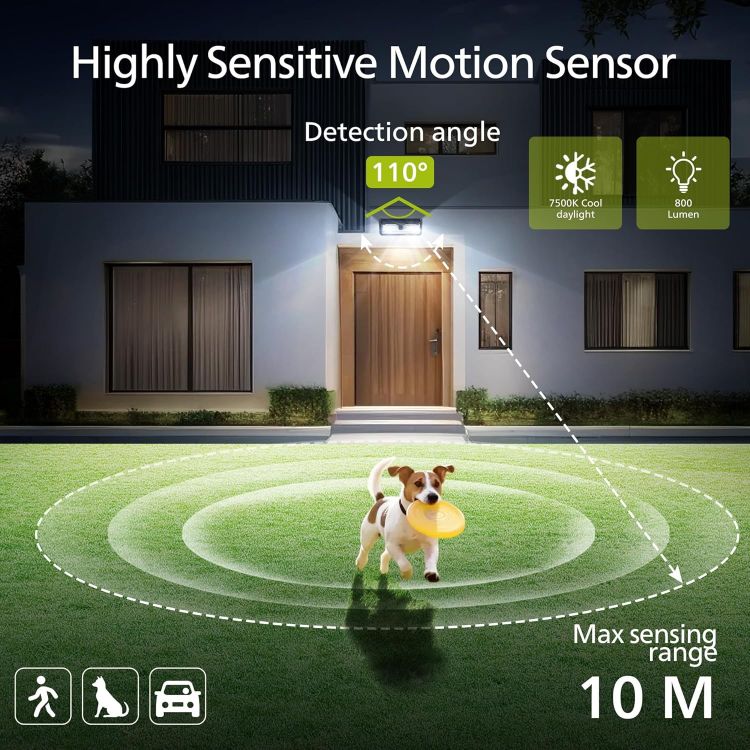 Picture of Philips Solar Lights Motion Sensor Outdoor, 120 LEDs Solar Powered Security Lights,3 Lighting Modes, Waterproof Wall Lights for Outside Yard Fence Garden Garage (1) [Energy Class A]